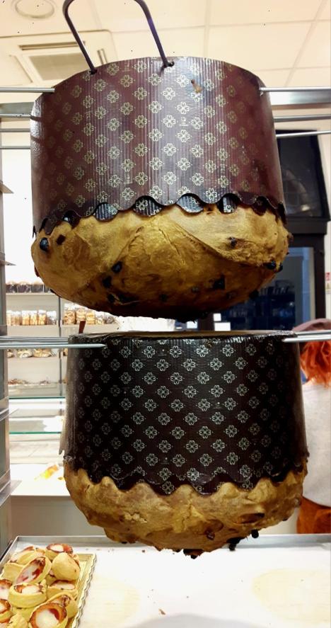 2 Large Panettone hanging upside down